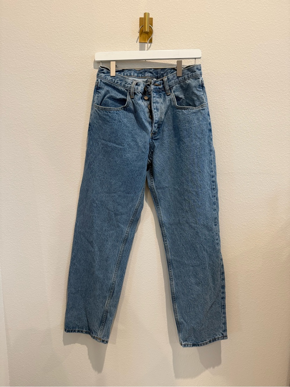 J.GALT Shanghai High Rise Baggy Straight Leg Jeans Size S Button Fly